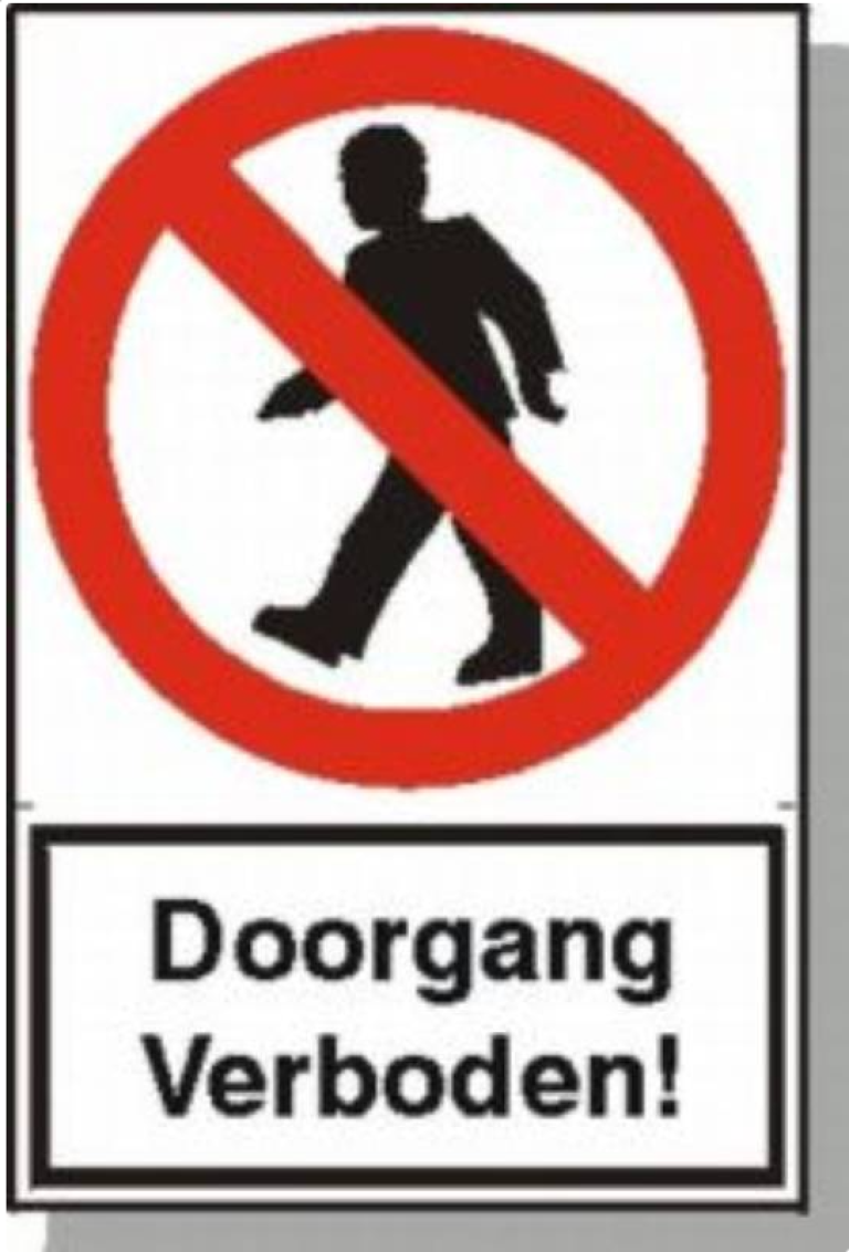 Pictogram 'Doorgang verboden!'